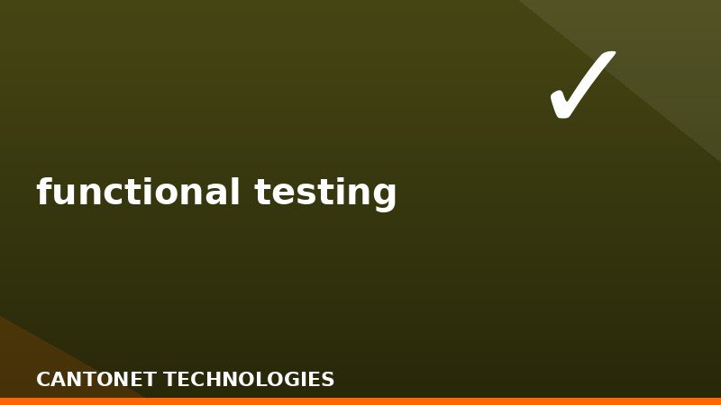 functional testing